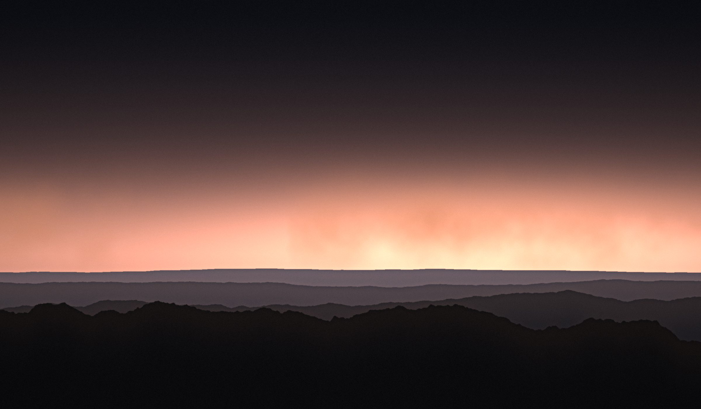 Crete au crepuscule, derniere lumiere sur l'horizon